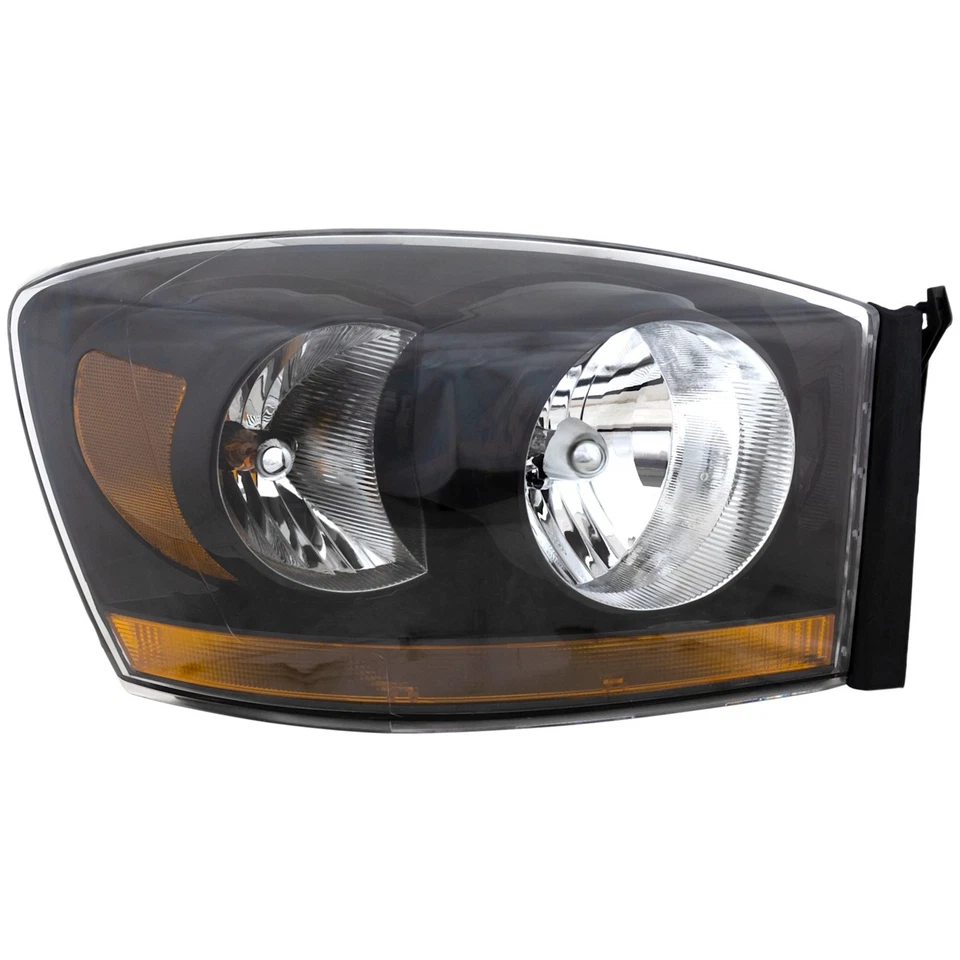Headlight Kit For 2006-2008 Dodge Ram 1500 Ram 2500 LH RH Assembly Halogen Black Foto 2 de 4