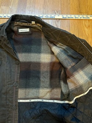 Dakota Grizzly Brown Mid-Length Jacket Button Zipper Lined Quilted Men's XL