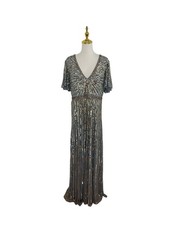 MAC DUGGAL 5538 Embellished V Neck Butterfly Sleeve Column Gown Size 10 $598