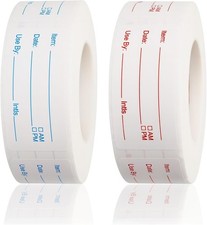 2 Rolls 1000 Pieces Removable Food Labels, 1 x 2 Inch Date Stickers for Freezer,