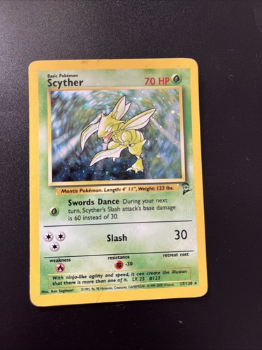 Pokémon Scyther Holo Rare TCG Card Base Set 2, 17/130