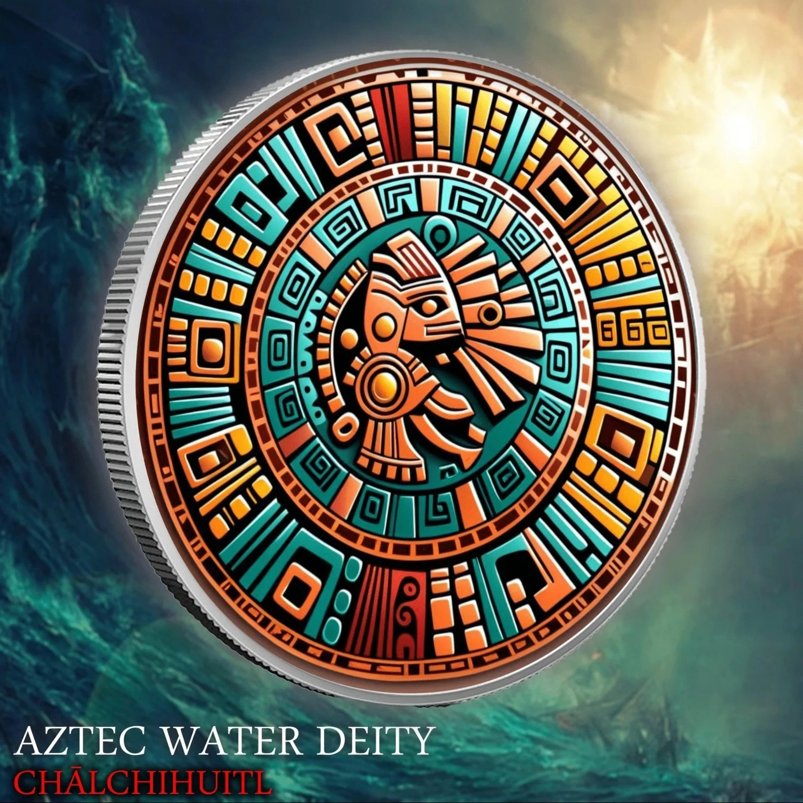 2024 Aztec Shadows Goddess of Water Chalchiuhtlicue 1 oz. Silver Round ...
