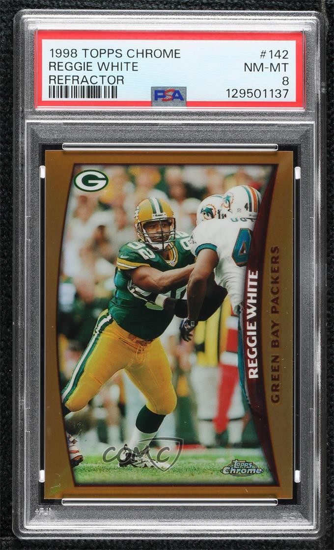 1998 Topps Chrome Refractor Reggie White #142 PSA 8 HOF 0u3s