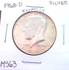 1968 DENVER KENNEDY SILVER HALF IN MINT STATE CONDITION