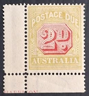 1938 Australia 2d Carmine&Green Postage Due stamp P14.5X14, 3rd WMK Mint £26.00+