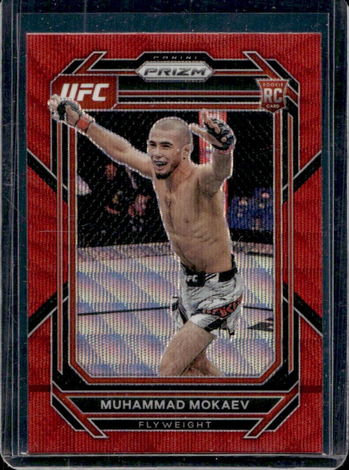 2023 Prizm UFC Muhammad Mokaev RC Ruby Wave Prizm Rookie #124