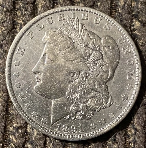 1891 Morgan Silver Dollar Circulated 90% Silver Very Good Condition Nice Coin