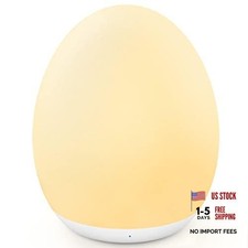 White Stepless Egg Light 7 Colors Night Light for Kids Stepless White
