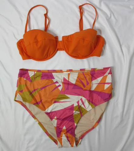 Bikini 2 Pièces Justice Girl – Taille 5 – Peach, Blanc Et Rose – Neuf Avec étiquettes