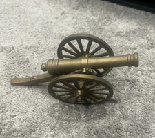 Vintage Brass Cannon Figurine Collectible Model