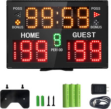 Portable Basketball Scoreboard with Remote, Timer  75Db Buzzer