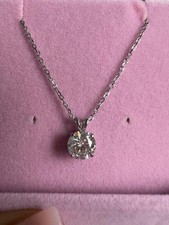 6.5mm 1CT Moissanite Pendant Necklace 18+2? Sterling Silver GRA Certified