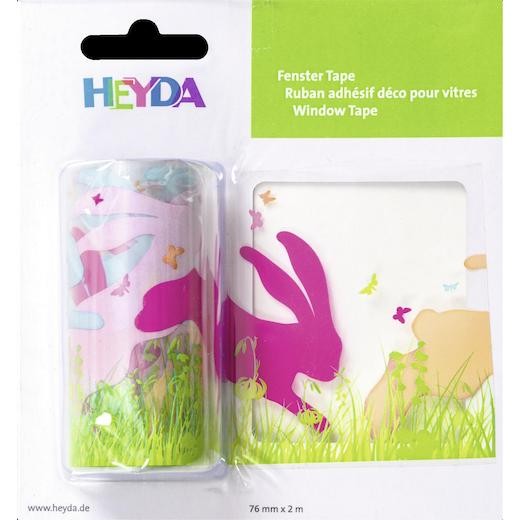 Heyda Decorative Cling Vinyl Window Tape 2m x 7.5cm - Rabbits