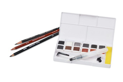 #ad Shade amp; Tone Mixed Media Set 16 Piece Set Natural Paint Colors with Inktense ... $41.83