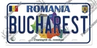 Vintage Romania Bucharest License Plate Metal Sign Flag Map Garage Wall Decor