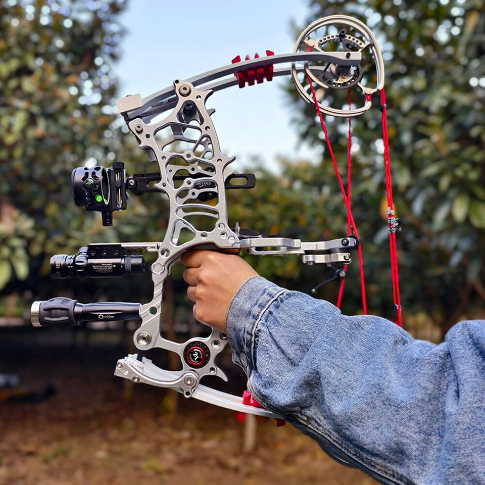 30-75lbs Compound Bow Steel Ball Arrows CNC Dual-use Archery Hunting RH LH - Image 4 of 4