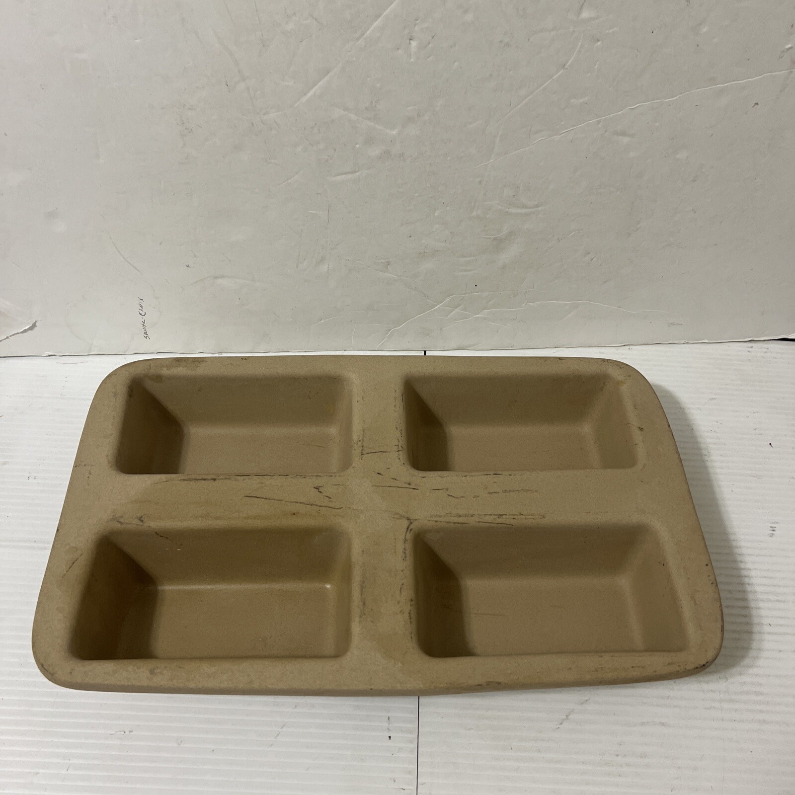 Pampered Chef Mini 4 Loaf Stoneware Bread Pan 15x9 Inch Family Heritage Collection