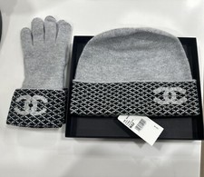 Authentic Chanel Cashmere Blend CC Beanie Hat...