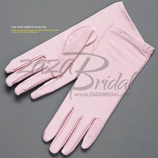 4-Way Stretch Matte Finish Satin Dress Gloves Wrist Length 2BL - Various Colors
