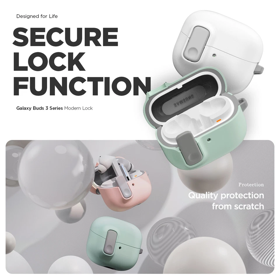 For Galaxy Buds 3 / 3 FE Series case VRS Design [Modern Lock] Shockproof/Stylish - Image 4 of 4