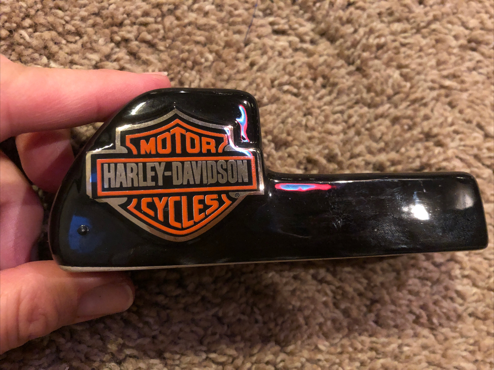Harley Davidson Desk Accessory Set 3 Pc Wood Office Stationary Pen