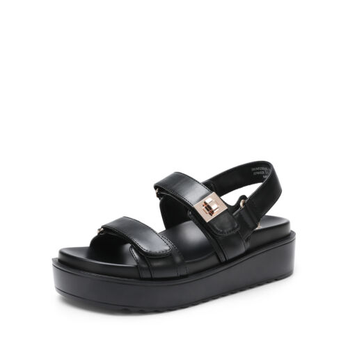 Women Ankle Strap Open Casual Platform Low Wedge Sandals Dress Flat Sandals - Picture 9 of 36