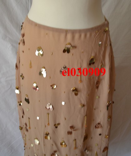 ZARA MUJER NUEVA SS24 ZW COLECCIÓN FALDA MIDI CUENTAS BEIGE TALLA S REF.6895/078 - Imagen 3 de 4