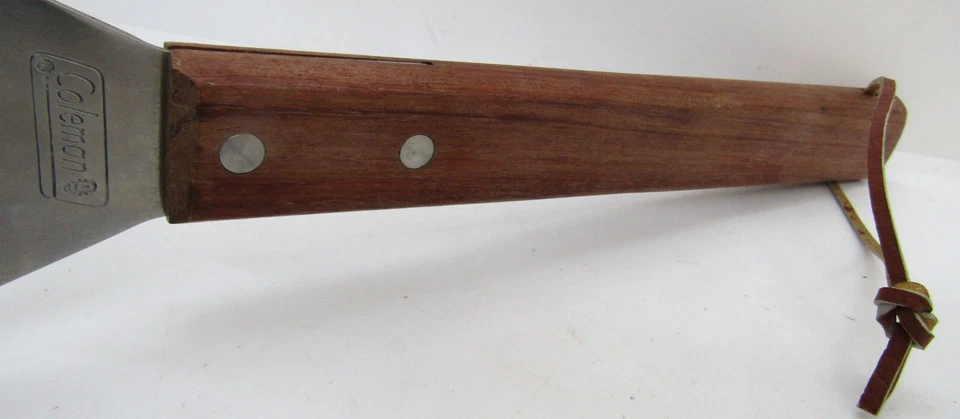 Coleman 15" Stainless Grill Tool with Wooden Handle, 4" Flip Surface. - Image 3 of 4