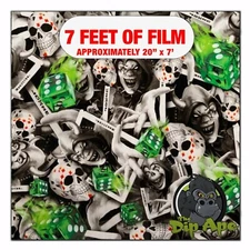 Hydrographic film Joker's Wild Skulls Dice 7' x 20" hydro dip dipping