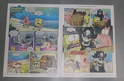 Spongebob Squarepants 2 Page Comic Strip Print Ad 2009 16x11 