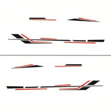 Stripe Graphic Vinyl Car Sticker Decals Side Body Black For Camper RV Trailer