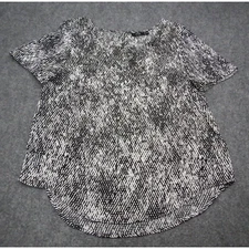 Apt 9 Tunic Top Women's Large Black & White Criss Cross Pattern Asymmetrical