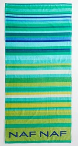 Détails Sur Grand Drap De Bainplage Serviette Naf Naf Rayé Vertbleu 90 X 180 Cm Neuf