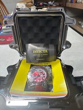 invicta pro diver red with red band model 23501 and single chrome case