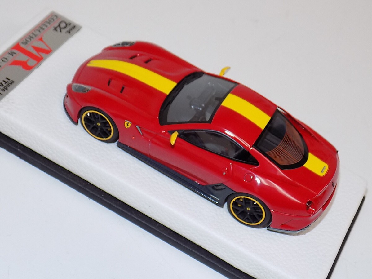 1/43 MR Ferrari 599 GTO Red with Yellow Stripe 2010 leather base