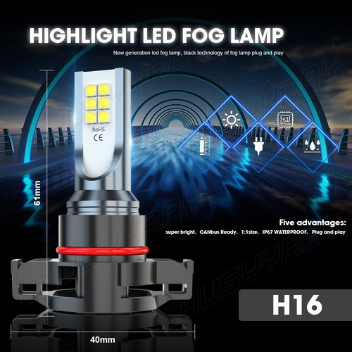 For Jeep Gladiator 2020 2021 2022 Combo LED Headlight+Fog Light Bulbs Kit - Picture 11 of 18
