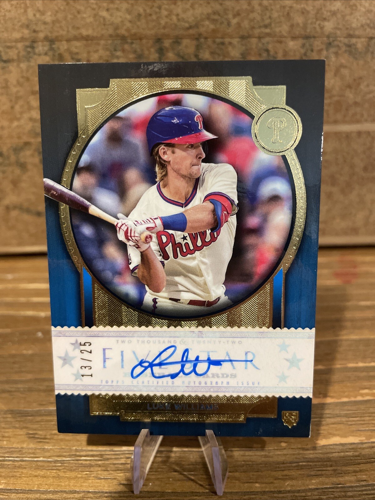 2022 Topps Five Star Luke Williams Blue Autograph Auto 13/25 #FSA-LW Phillies