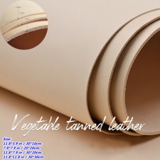 Veg Tanned Natural Cowhide Leather Fabric DIY Wallet Leathercraft Supplies Sew
