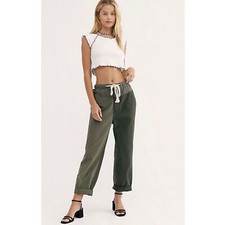 Free People Womens Baggy Pants S Green Mixed Up Utility Cargo Straight Gorpcore
