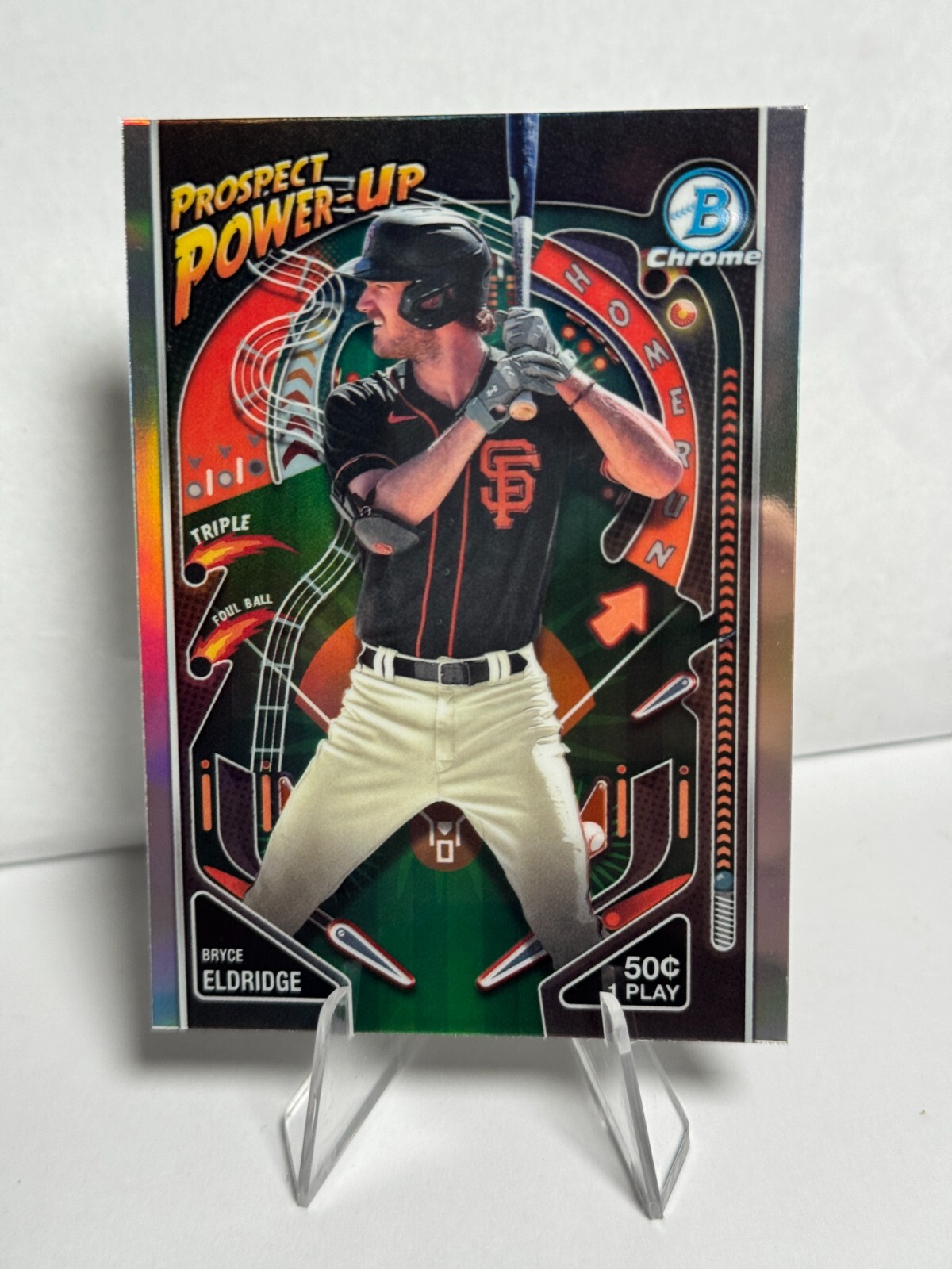 2024 Bowman Bryce Eldridge Prospect Power Up #PP-19 Silver Refractor Giants