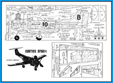 Model Airplane Plans UC : Curtiss XF15C-1 18" Scale for .099 Engine Musciano 