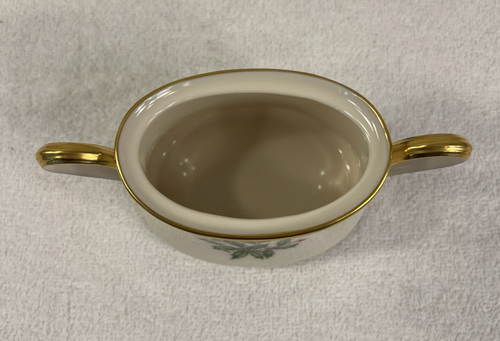 Zuccheriera Lenox Holiday China con coperchio Made in USA agrifoglio e bacche - Foto 4 di 15