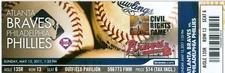 2011 Braves vs Phillies Ticket: Dan Uggla & John Mayberry Jr. hit home runs