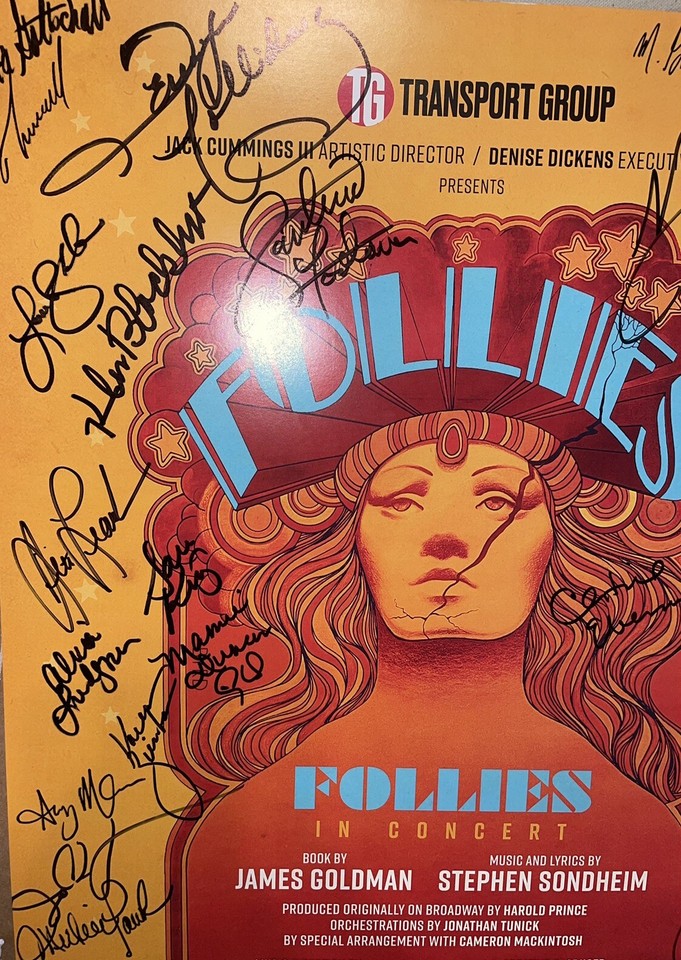 Follies Concert Full Cast Signed Broadway Poster Musical Carnegie Hall