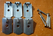 (3 PAIRS) Spring Sash Rod Mounting Brackets Hangers + Nails - New/Open Box