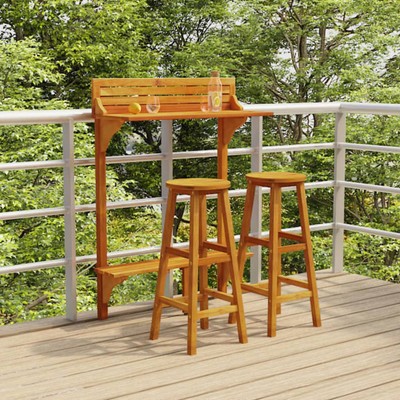  Balkon Bar Set 3-TLG. Bistroset Balkonmöbel Sitzgruppe Bartisch Stehtisch L1L4