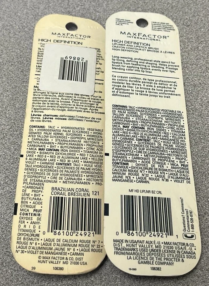 2PK PINCEL LÁPIZ LABIAL MAX FACTOR #121 CORAL BRASILEÑO VER DESCRIPCIÓN Foto 2 de 2