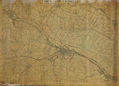 18'' x 24'' 1907 Map Of Utica Region & Vicinity Highway Planning