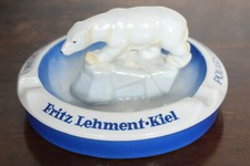 WERBE-ASCHER MIT EISBÄREN-FIGUR "POLARSTERN-RUM" FRITZ LEHMENT KIEL SELTEN#10938