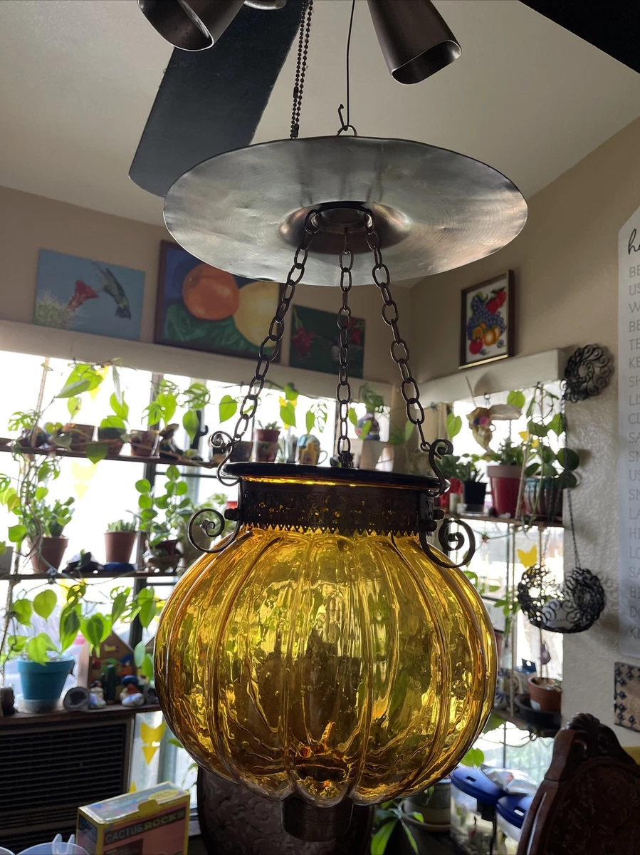 Antique Belgian Glass Globe Lantern